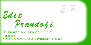 edit prandofi business card